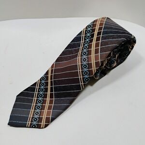 Ambassador Men's Neck Tie Multicolor Stripe Geometric 100% Polyester